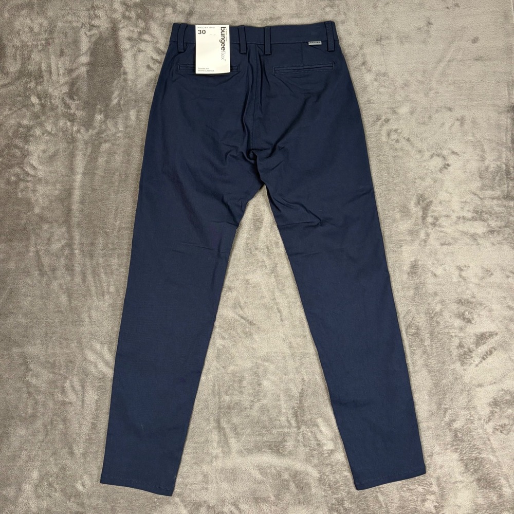 Projek Raw Pants Mens 30 Navy Blue Bungeeflex Classic Fit Stretch Work Chino - Picture 2 of 10